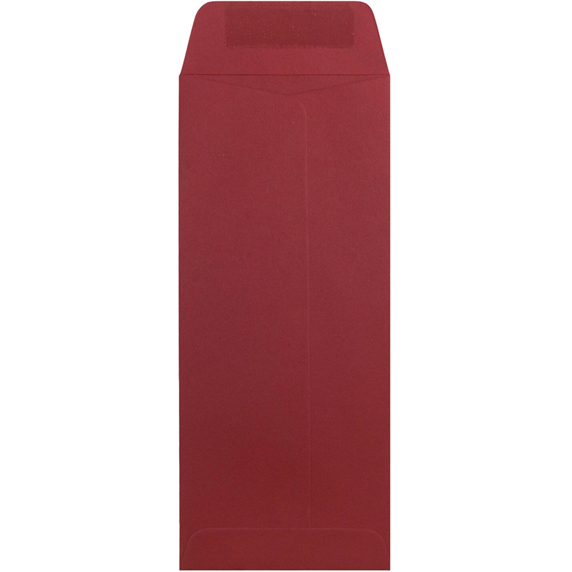 JAM Paper 4.125" x 9.5" Dark Red Policy Business Premium Envelopes